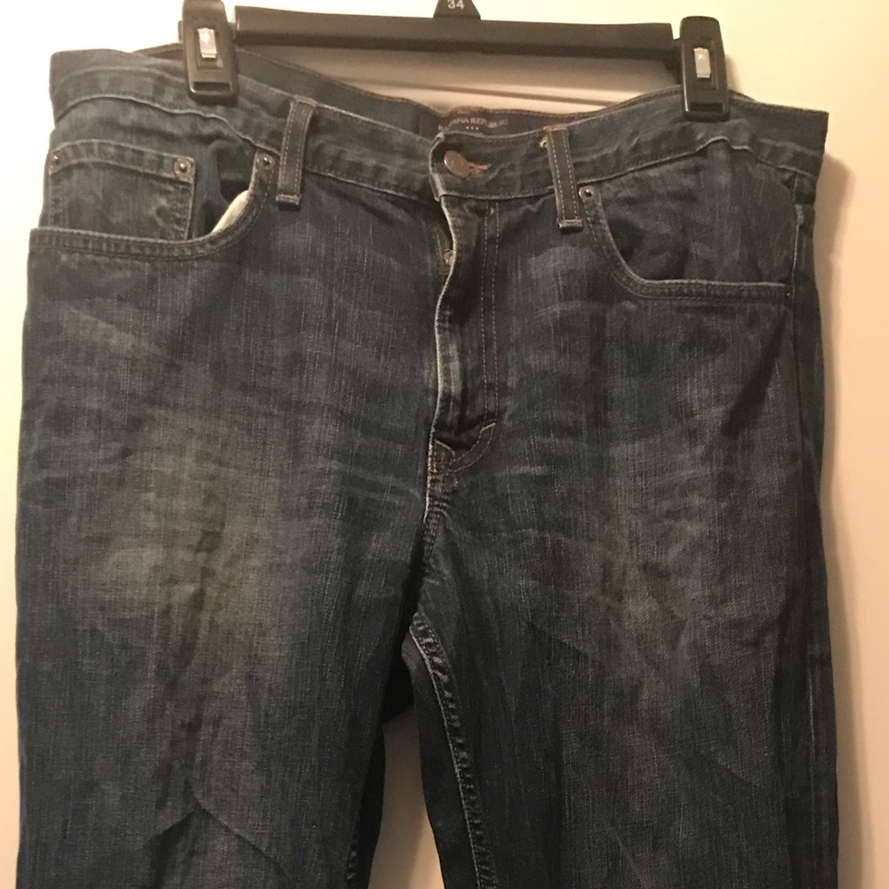 Mens dark wash straight leg banana republic jeans
